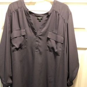 Harper - Grey georgette pullover blouse